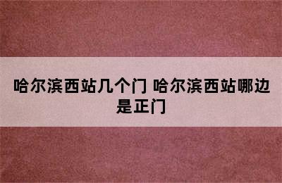 哈尔滨西站几个门 哈尔滨西站哪边是正门